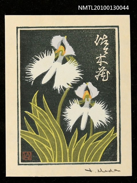 主要名稱：藏書票—鷺草（Orchid/Sagiso）圖檔，第1張，共3張