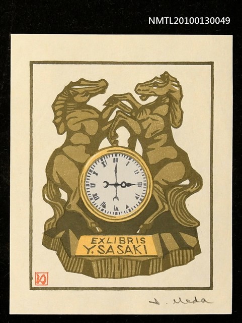主要名稱：藏書票—置時計（Table Clock）圖檔，第1張，共3張