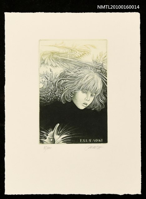 主要名稱：藏書票—一個女孩的頭圖檔，第1張，共1張