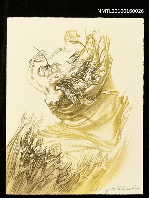 主要名稱：藏書票—風中的女子圖檔，第1張，共1張