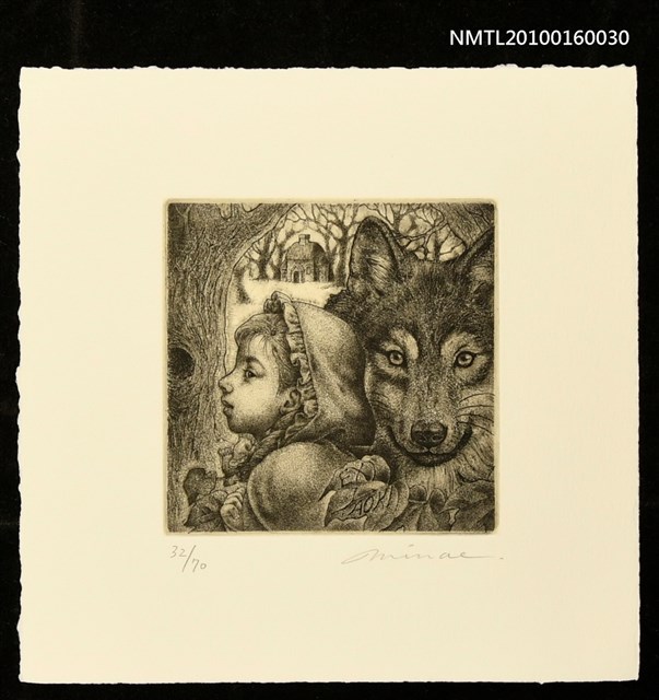 主要名稱：藏書票—小紅帽與狼圖檔，第1張，共1張