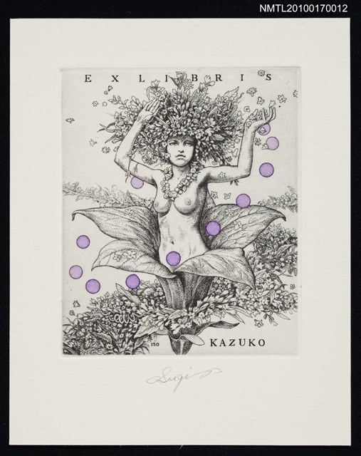 主要名稱：藏書票—花之少女圖檔，第3張，共3張