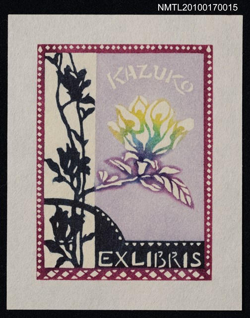 主要名稱：藏書票—玫瑰花圖檔，第2張，共3張