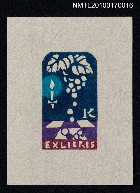 主要名稱：藏書票—蠟燭與葡萄圖檔，第2張，共3張