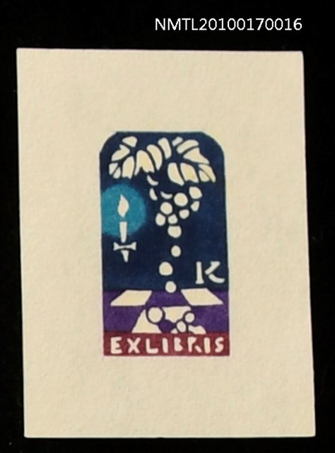 主要名稱：藏書票—蠟燭與葡萄圖檔，第1張，共3張