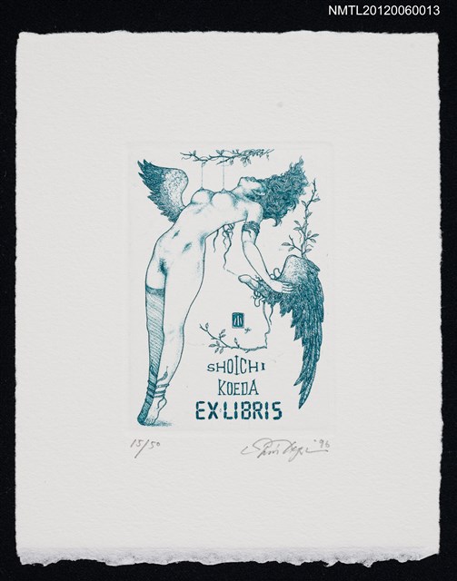 主要名稱：藏書票─Fallen angel（墮落天使）圖檔，第1張，共1張