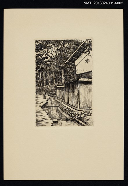 主要名稱：藏書票—林間街景圖檔，第1張，共1張