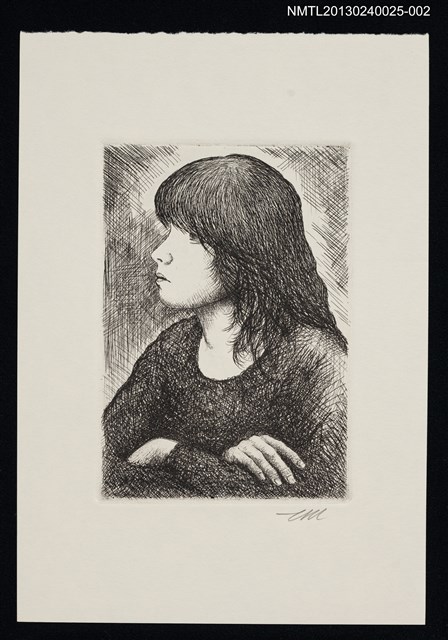 主要名稱：藏書票—女孩側像圖檔，第1張，共1張