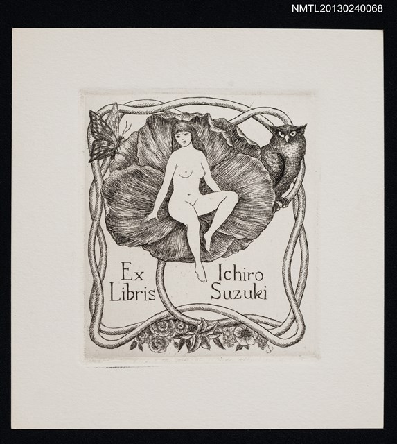 主要名稱：藏書票—親指姫（拇指姑娘）圖檔，第1張，共1張