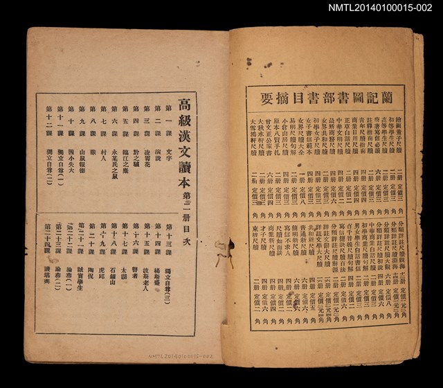 主要名稱：中學程度高級漢文讀本 第二冊圖檔，第2張，共4張