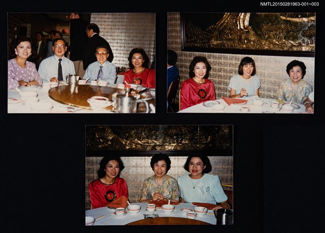 主要名稱：琦君夫婦與瘂弦妻等人餐敘合照3圖檔，第2張，共2張