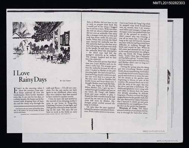 主要名稱：I Love Rainy Days（影本）/期刊名稱：THE READER'S DIGEST圖檔，第1張，共1張