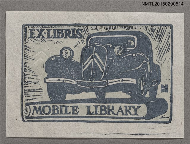 主要名稱：藏書票—黑漆老爺車 圖檔，第1張，共1張