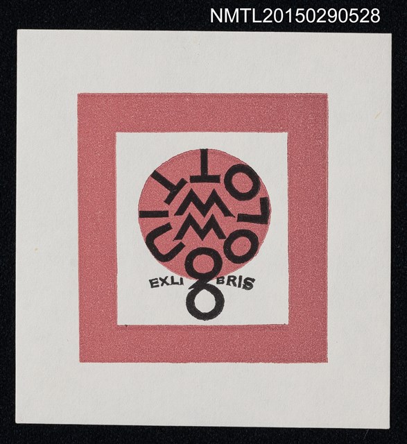 主要名稱：藏書票—紅方框圓心圖檔，第1張，共1張