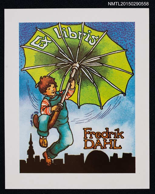 主要名稱：藏書票—傘男孩圖檔，第1張，共1張