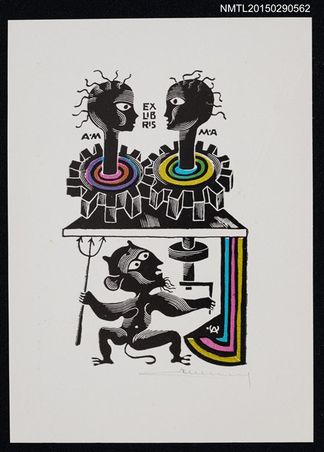 主要名稱：藏書票—齒輪人圖檔，第1張，共1張