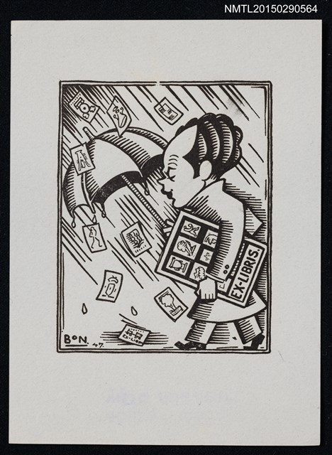 主要名稱：藏書票—沉思男子圖檔，第1張，共1張