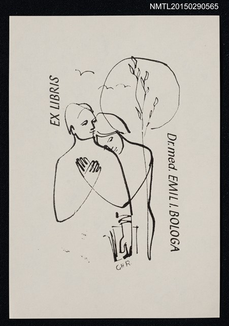 主要名稱：藏書票—依偎圖檔，第1張，共1張