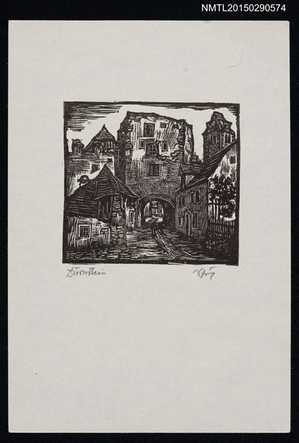 主要名稱：藏書票—拱門街道圖檔，第1張，共1張