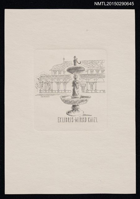 主要名稱：藏書票—噴泉廣場圖檔，第1張，共1張