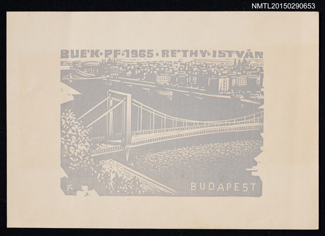 主要名稱：藏書票—BUDAPEST,SZÉCHENYI LÁNCHÍD（布達佩斯 塞切尼鏈橋）圖檔，第1張，共1張