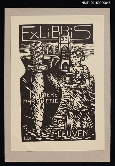 主要名稱：藏書票—盛水的器皿和匕首圖檔，第1張，共1張