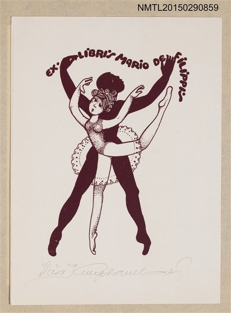 主要名稱：藏書票—芭蕾舞者圖檔，第1張，共2張