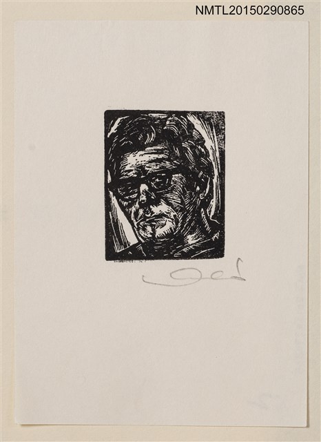 主要名稱：藏書票—戴眼鏡的男人圖檔，第1張，共1張