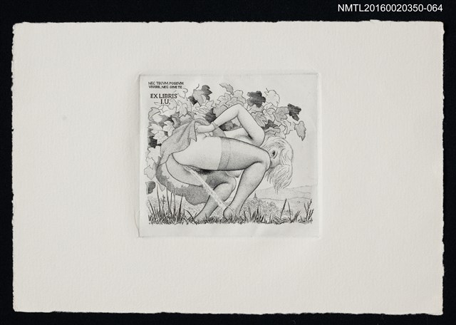 主要名稱：藏書票—小解中的半裸女孩/劃一題名：內田市五郎藏書票集圖檔，第1張，共1張