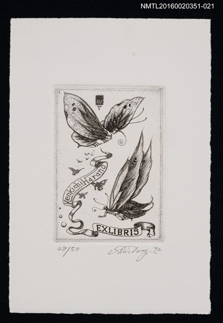 主要名稱：藏書票—蝶精之舞/劃一題名：芥舟．原野賢吉藏書票集圖檔，第1張，共1張