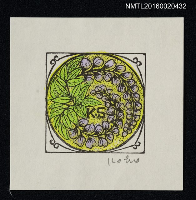 主要名稱：藏書票—紫花圖檔，第1張，共1張