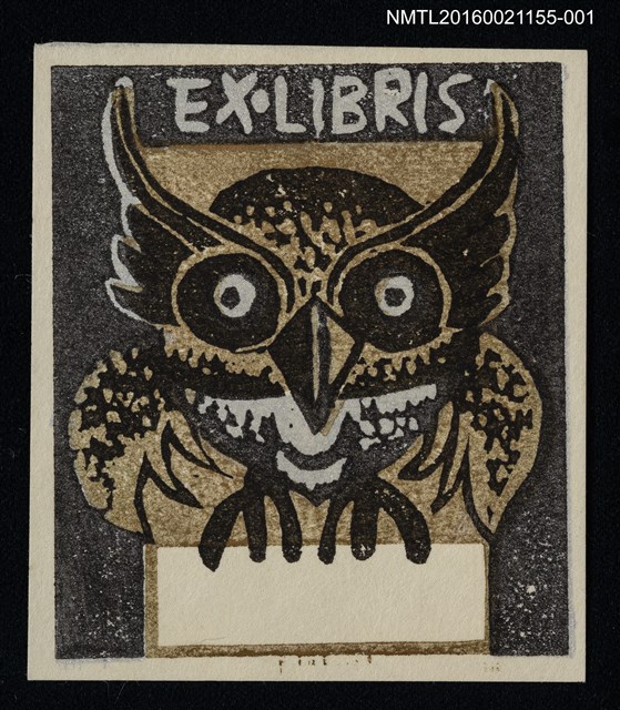 主要名稱：藏書票—貓頭鷹（通用藏書票）圖檔，第1張，共1張