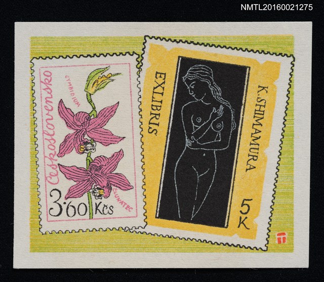 主要名稱：藏書票—裸婦と蘭花I圖檔，第1張，共1張