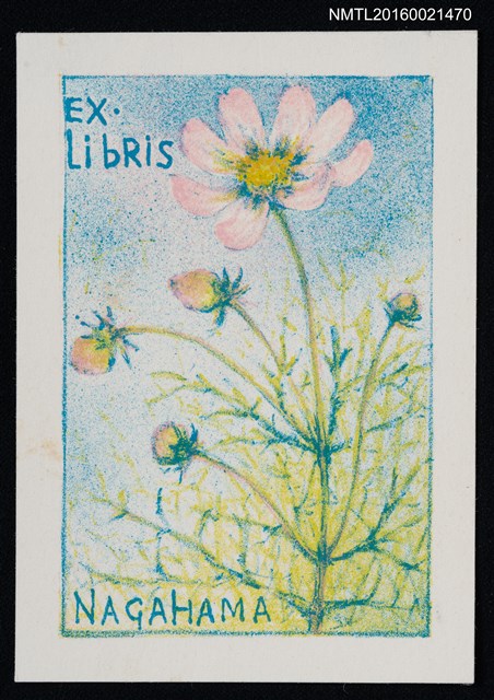 主要名稱：藏書票—粉紅波斯菊圖檔，第1張，共1張