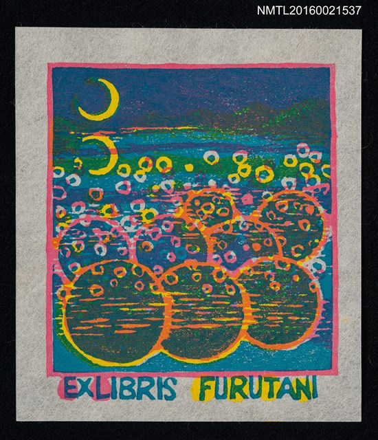 主要名稱：藏書票—炫彩月夜圖檔，第1張，共1張