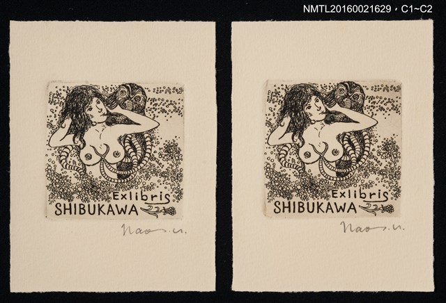 主要名稱：藏書票—裸女與觸角怪圖檔，第1張，共1張