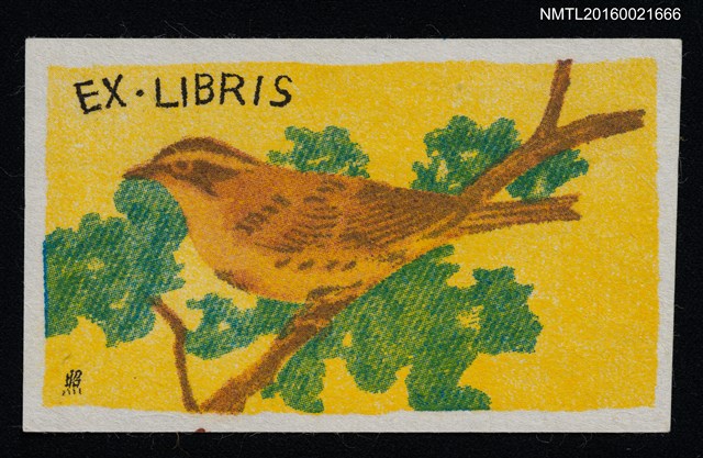 主要名稱：藏書票—褐色鳥圖檔，第1張，共1張