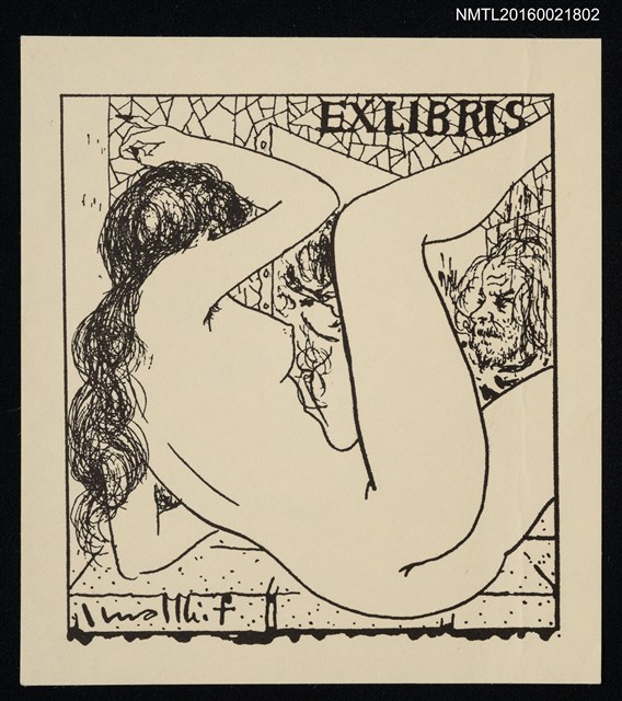 主要名稱：藏書票—裸女側身之背圖檔，第1張，共1張