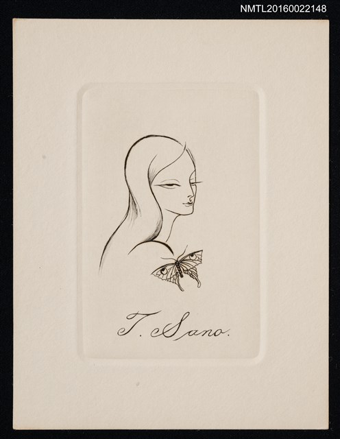 主要名稱：藏書票—蝶與長髮女圖檔，第1張，共1張