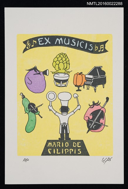 主要名稱：藏書票—小廚師的演奏會圖檔，第1張，共1張