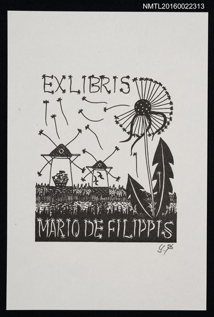 主要名稱：藏書票—黑色蒲公英圖檔，第1張，共1張