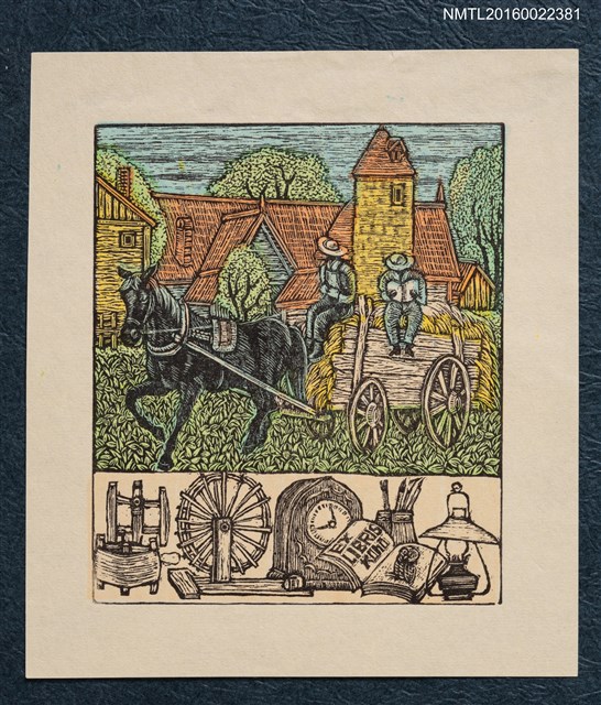 主要名稱：藏書票—歐式鄉間馬車圖檔，第1張，共3張