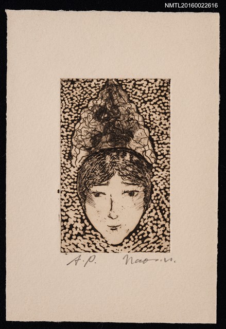 主要名稱：藏書票—女孩臉圖檔，第1張，共1張