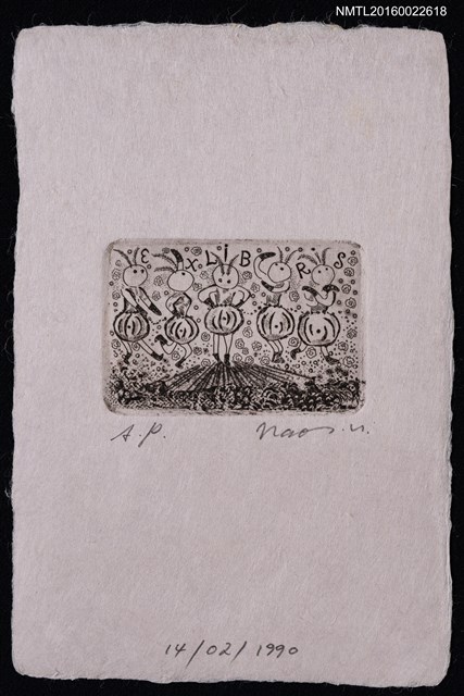 主要名稱：藏書票—跳舞的蟻群（明信片） 圖檔，第1張，共1張