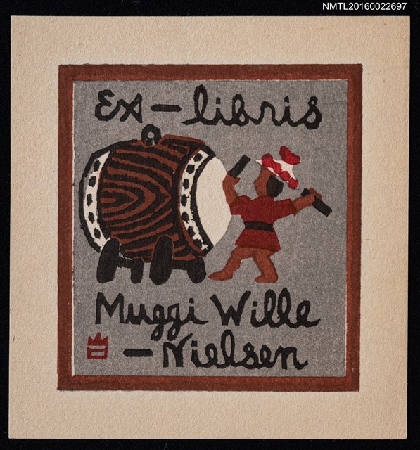 主要名稱：藏書票—打鼓圖檔，第1張，共2張