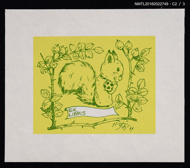 主要名稱：藏書票—小松鼠（通用藏書票）圖檔，第4張，共5張