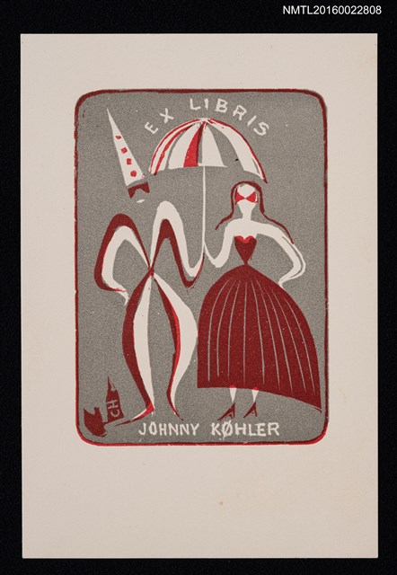 主要名稱：藏書票—小丑與淑女圖檔，第1張，共1張