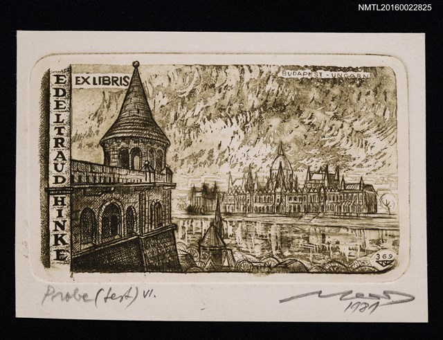 主要名稱：藏書票—Budapest Ungarn（匈牙利布達佩斯）圖檔，第1張，共1張