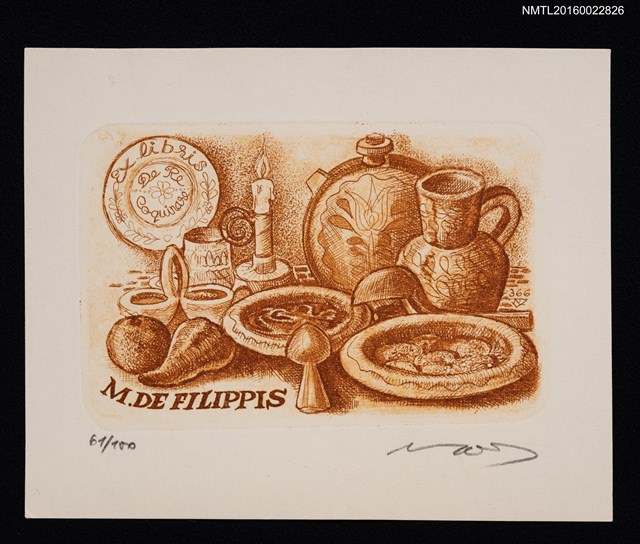 主要名稱：藏書票—匈牙利采格萊德靜物畫圖檔，第1張，共1張