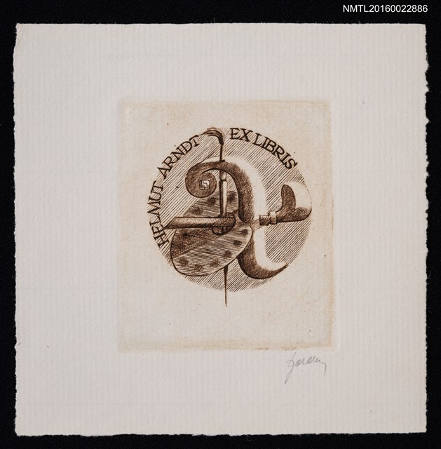 主要名稱：藏書票—畫具與高爾夫球桿圖檔，第1張，共1張